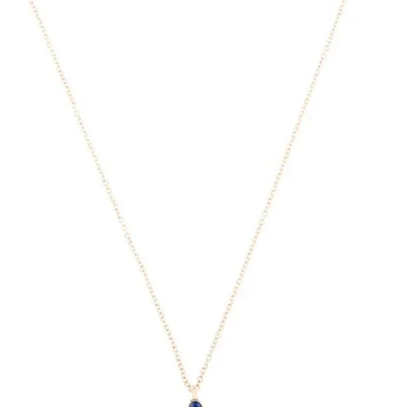 EF COLLECTION 14K YELLOW GOLD SAPPHIRE PENDANT NECKLACE - Picture 4 of 9